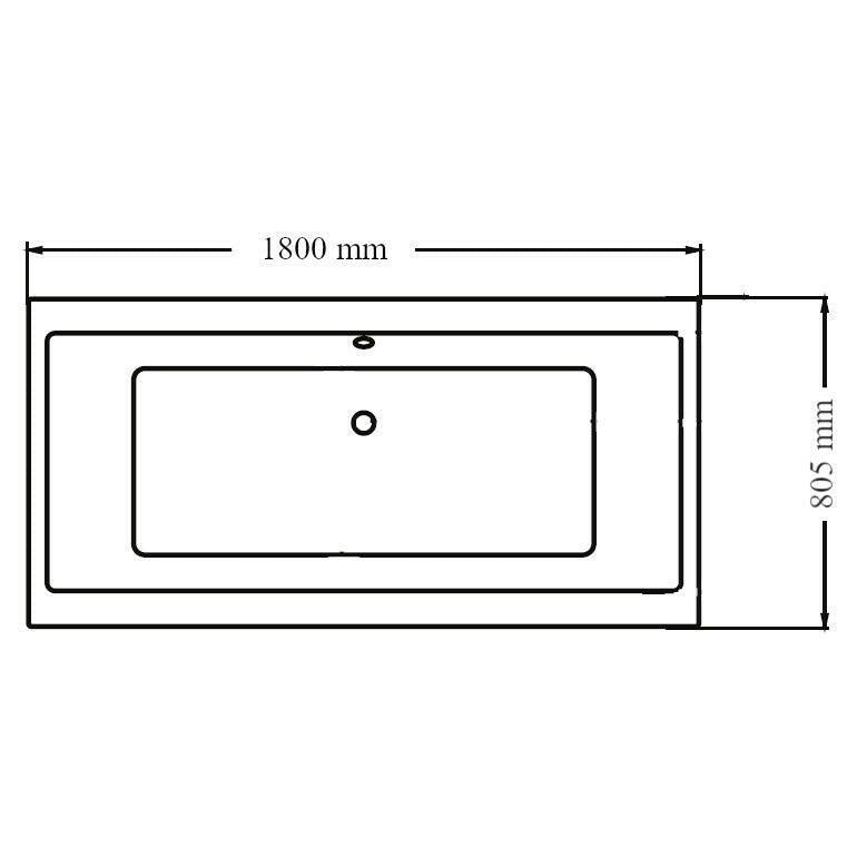 Wellis Tengiz egyenes kádtest 180, lábbal, 180x80x60 cm (AK00529)