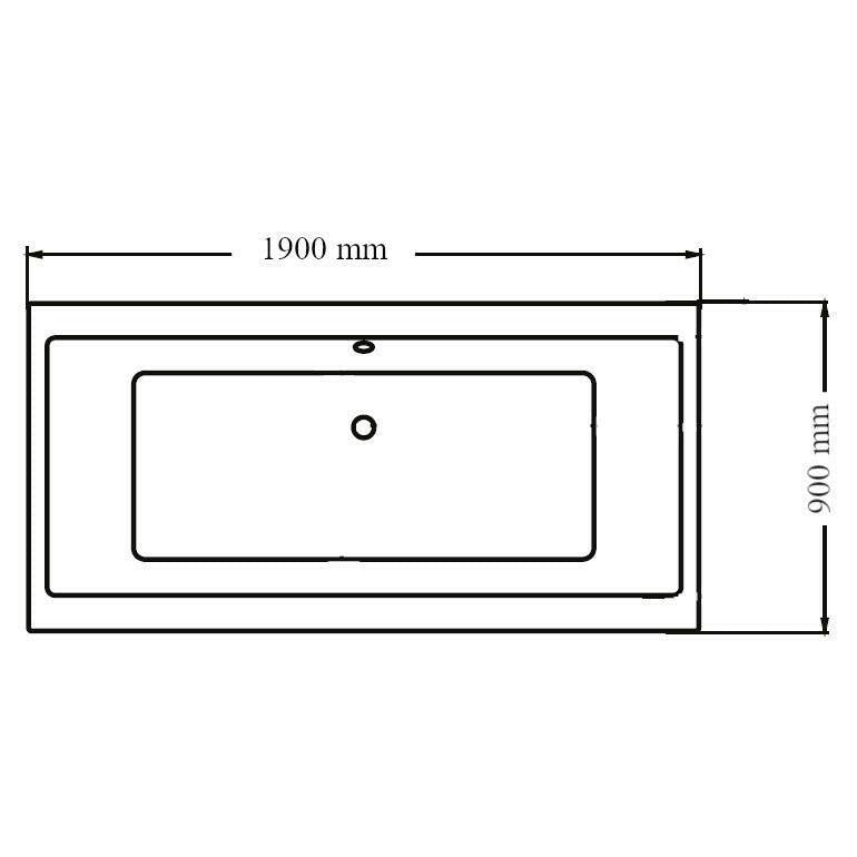 Wellis Tengiz egyenes kádtest 190, lábbal, 190x90x62 cm (AK00532)
