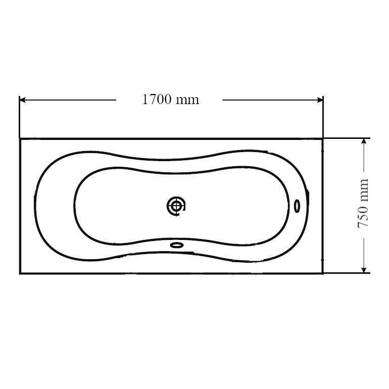 Wellis Aral egyenes kádtest 170, lábbal, 170x75x50 cm (AK00542)