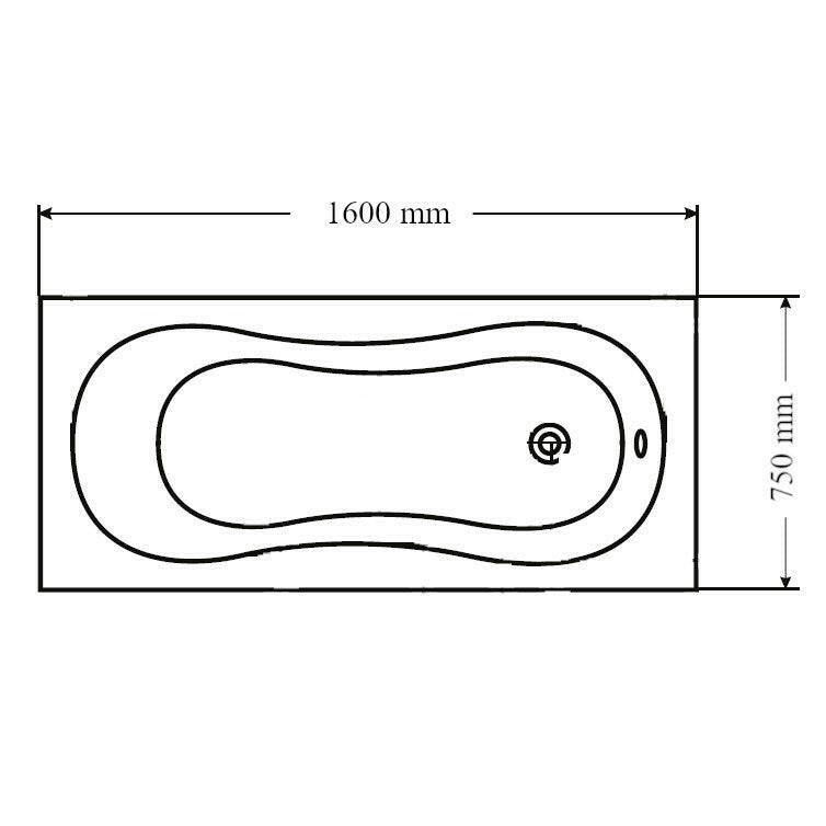 Wellis Aral egyenes kádtest 160, lábbal, 160x75x50 cm (AK00548)