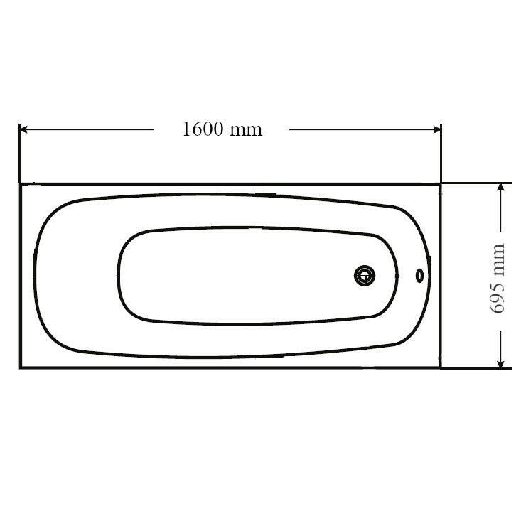 Wellis Como egyenes kádtest 160, lábbal (160x70x50)-1