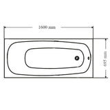 Wellis Como egyenes kádtest 160, lábbal (160x70x50)-1