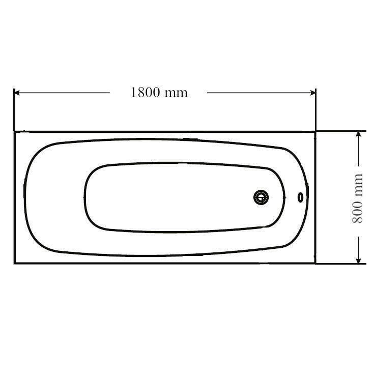 Wellis Como egyenes kádtest 180, lábbal, 180x80x50 cm (AK00561)