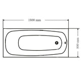 Wellis Como egyenes kádtest 180, lábbal (180x80x50)-1