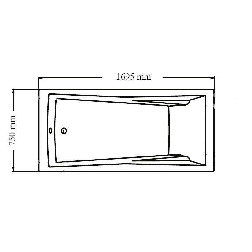 Wellis Huron egyenes kádtest 170, lábbal, 170x75x62 cm (AK00567)