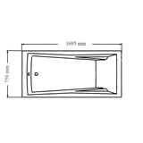 Wellis Huron egyenes kádtest 170, lábbal (170x75x62)-1