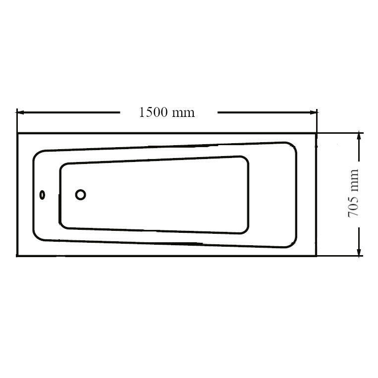 Wellis Lugano egyenes kádtest 150, lábbal (150x70x60)-1