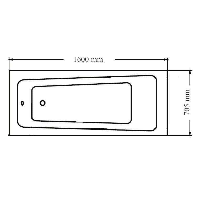 Wellis Lugano egyenes kádtest 160, lábbal, 160x70x60 cm (AK00576)