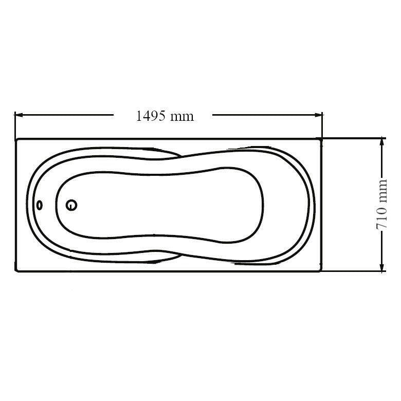 Wellis Malawi egyenes kádtest 150, lábbal, 150x70x60 cm (AK00585)
