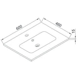 Wellis Elois Grey 60 mosdó (60x46x1,5/17,3)-2