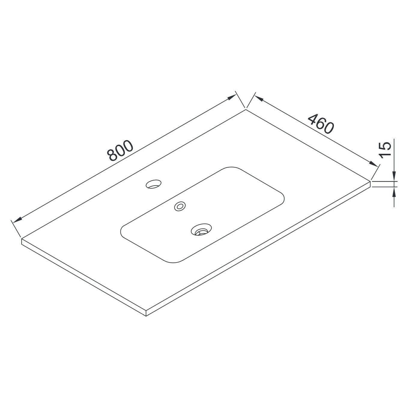 Wellis Elois Grey 80 mosdó, 80x46x1,5/17,3 cm (WB00271)