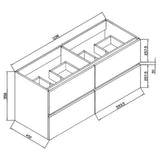 Wellis Elois Grey 120 4 fiókos mosdószekrény (119x45x55)-2