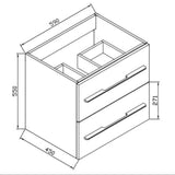 Wellis Nina 60 2 fiókos mosdószekrény (59x45x55)-2