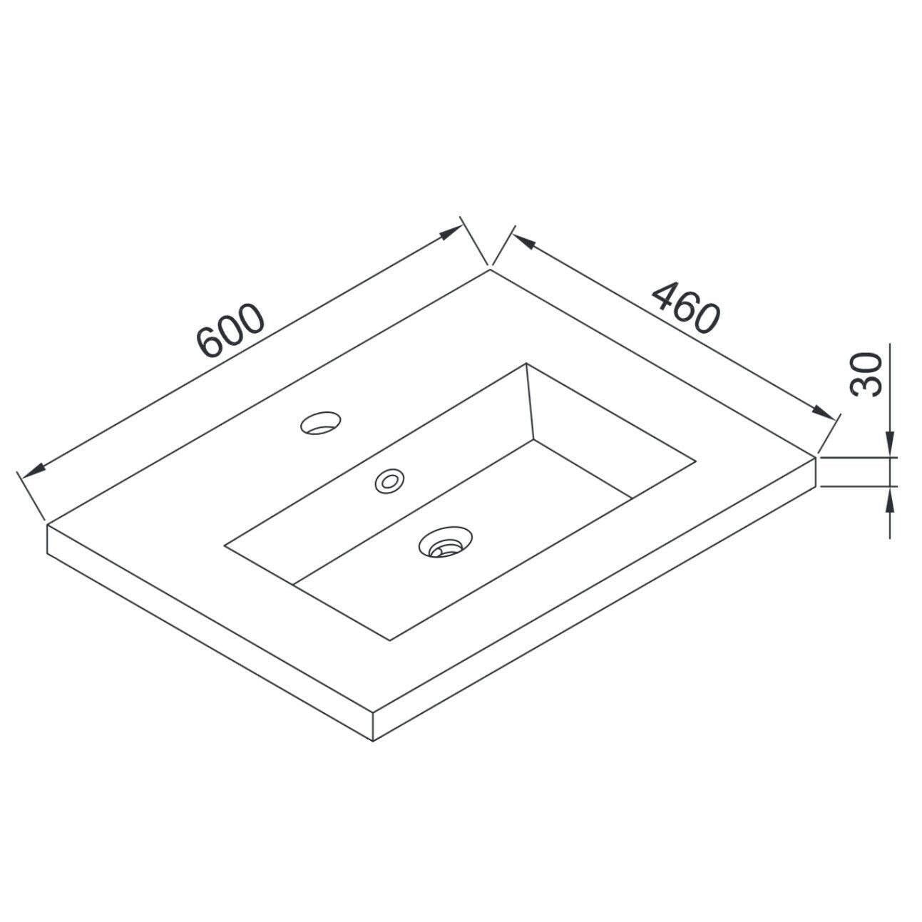 Wellis Nina 60 mosdó, 60x46x1,5/17,3 cm (WB00278)