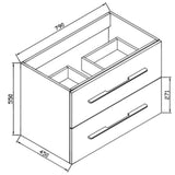 Wellis Nina 80 2 fiókos mosdószekrény (79x45x55)-2