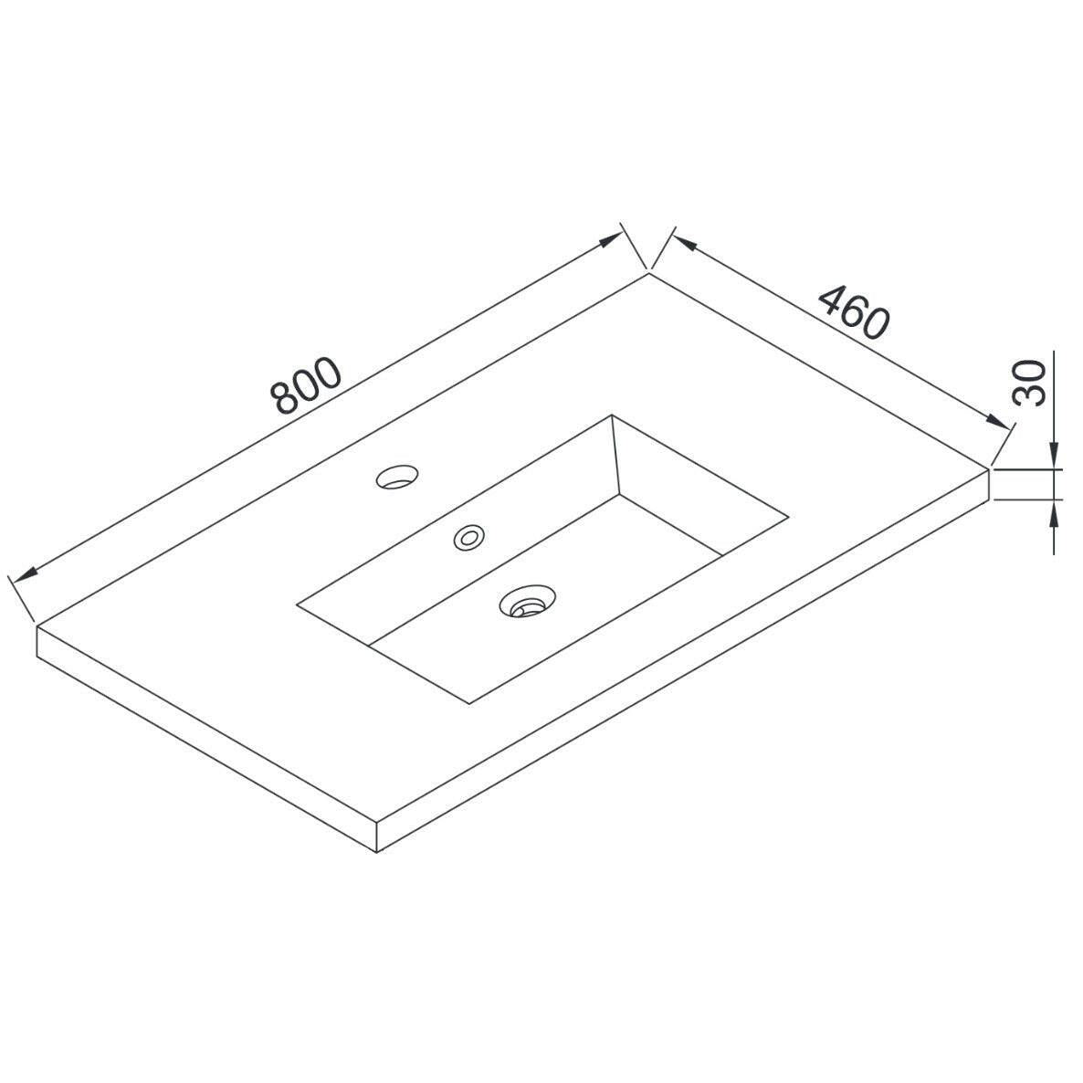 Wellis Nina 80 mosdó, 80x46x1,5/17,3 cm (WB00281)