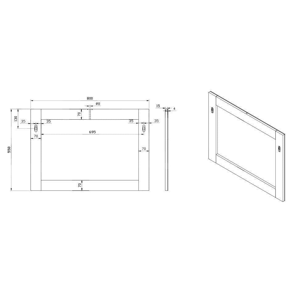 Wellis Nina 80 fali tükör, 80x55 cm (WB00282)