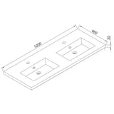 Wellis Nina 120 dupla mosdó (120x46x3/17,3)-2