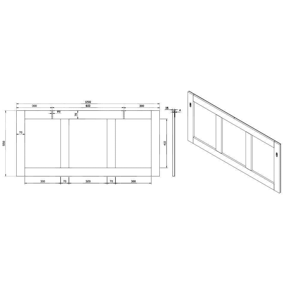 Wellis Nina 120 fali tükör, 120x55 cm (WB00285)