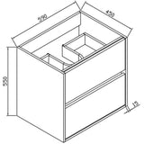 Wellis Ginger 60 2 fiókos mosdószekrény (59x45x55)-2