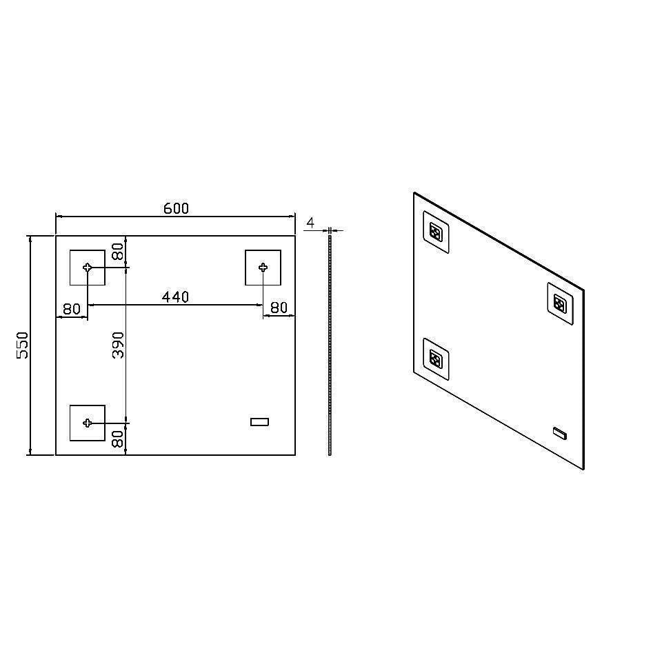 Wellis Ginger 60 fali tükör, 60x55 cm (WB00289)