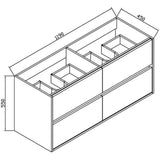 Wellis Ginger 120 4 fiókos mosdószekrény (119x45x55)-2