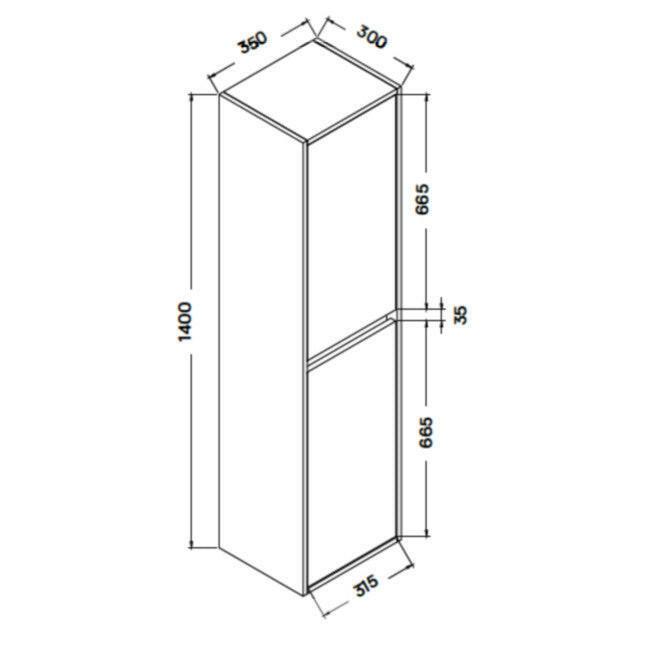 Wellis Ginger függesztett magas szekrény, 35x30x140 cm (WB00296)