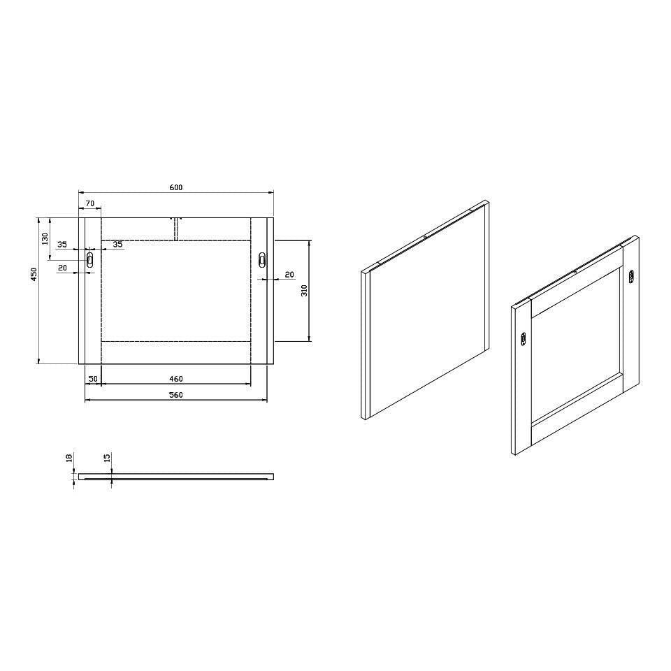 Wellis Blondie 60 fali tükör, 60x45 cm (WB00299)
