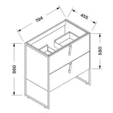 Wellis Azori 2 fiókos mosdószekrény (79,4x45,5x86) (WB00454)-3