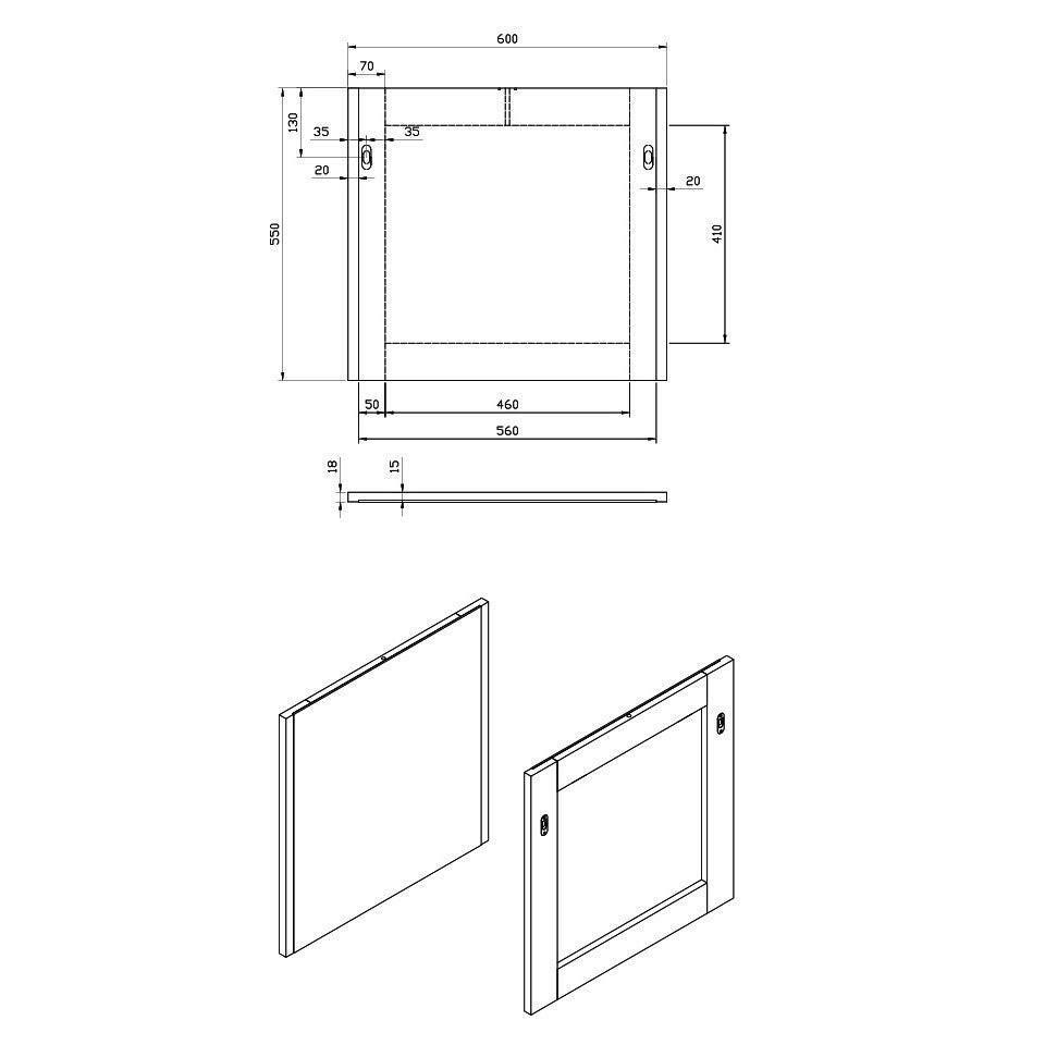 Wellis Elois White 60 fali tükör, 60x55 cm (WB00311)