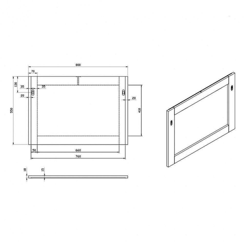 Wellis Elois White 80 fali tükör, 80x55 cm (WB00313)