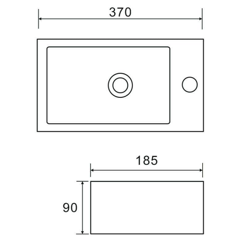 Wellis Santorini mosdó jobbos, 37,5x18,5x9 cm (WB00318)