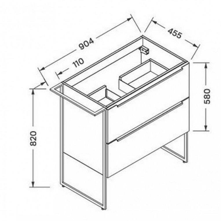 Wellis Jersey 2 fiókos mosdószekrény, 79,4/90,4x45,5x82 cm (WB00319)