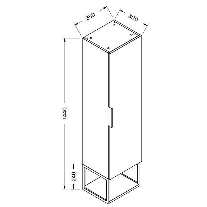 Wellis Jersey függesztett magas szekrény, 35x30x120/144 cm (WB00321)