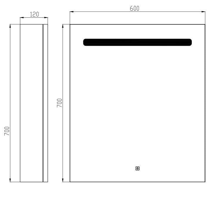 Wellis Bali tükrös szekrény, LED világítással (60x12x70)-2