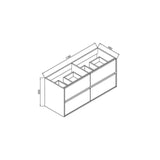 Wellis Bilbao 4 fiókos mosdószekrény (119x45x55)-1