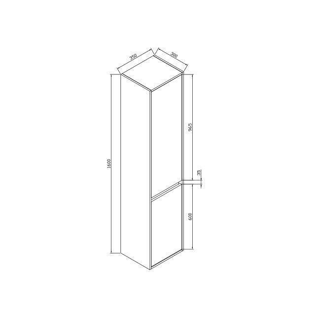 Wellis Bilbao függesztett magas szekrény, 35x30x160 cm (WB00343)