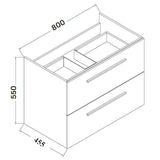 Wellis Almeria 2 fiókos mosdószekrény (80x45,5x55)-1