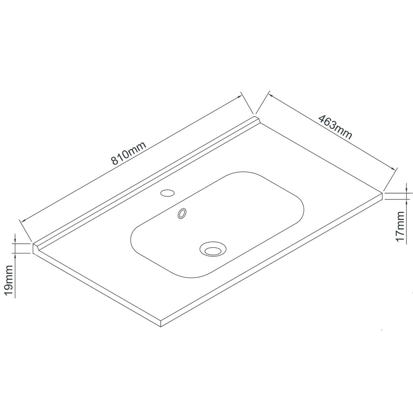 Wellis Almeria műmárvány mosdó (81x46x1,8/16)-2