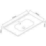 Wellis Almeria műmárvány mosdó (81x46x1,8/16)-2