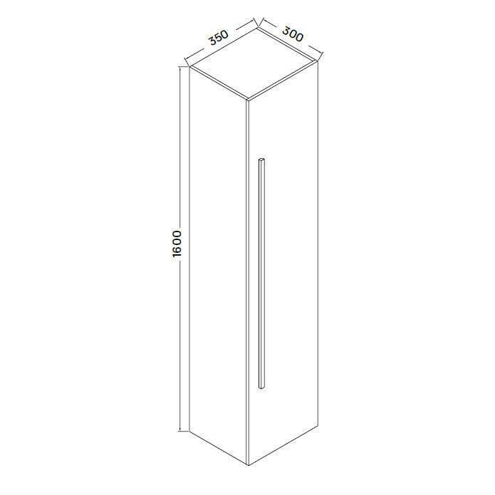 Wellis Almeria függesztett magas szekrény, 35x30x160 cm (WB00348)