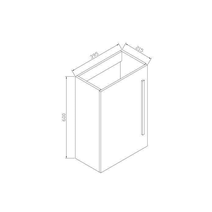 Wellis Almeria kisméretű mosdószekrény, 39,5x21,5x60 cm (WB00349)