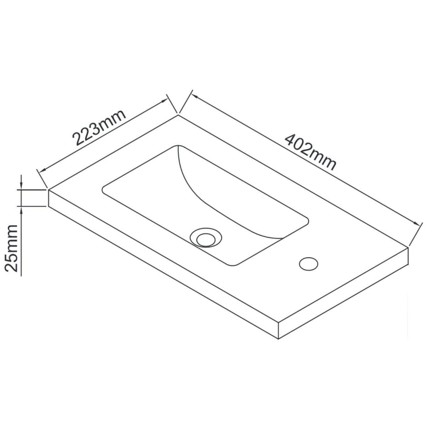 Wellis Almeria kézmosó, 40x22x2,5/9,2 cm (WB00350)