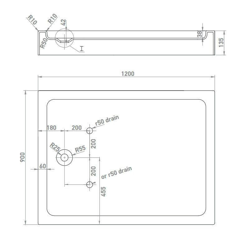 Wellis Zuhanytálca szögletes magas 120x90x15 (120x90x13,5) ( WC00337 )