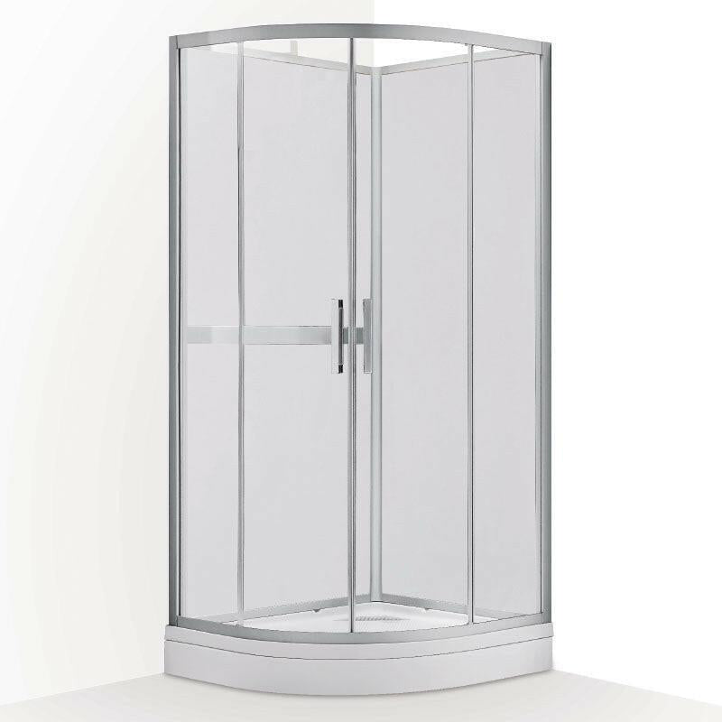 Wellis Vivara fehér üveg hátfallal, tálcával Easy Cleannel, 90x90x210 cm (WC00419)