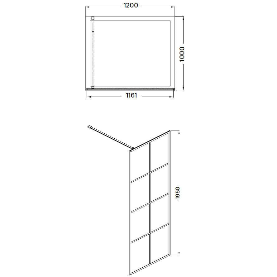 Wellis Tino walk - in zuhanyfal Easy Cleannel, 120x195 cm (WC00422)