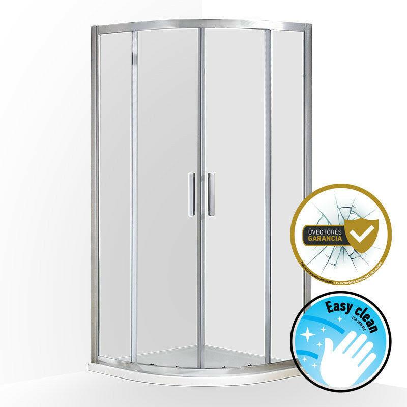 Wellis Aquarius 80 két tolóajtós íves kabin Easy Cleannel (80x80x190) ( WC00471 )