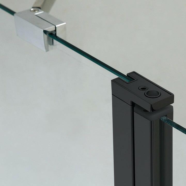 Wellis Quadrum Black 1 nyílóajtós szögletes zuhany Easy Cleannel (90x90x190) (WC00483)