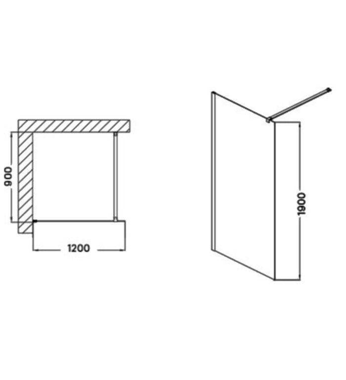 Wellis Astro 120 Corner walk - in zuhanyfal Easy Cleannel, 120x190 cm (WC00487)