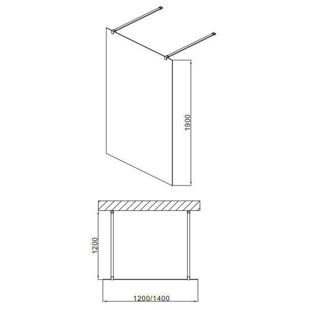 Wellis Astro 120 walk-in zuhanyfal Easy Cleannel (120x190)-4